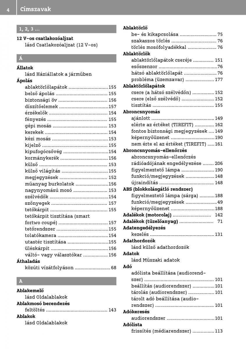 manual  Smart Fortwo III 3 Kezelesi utmutato / page 6