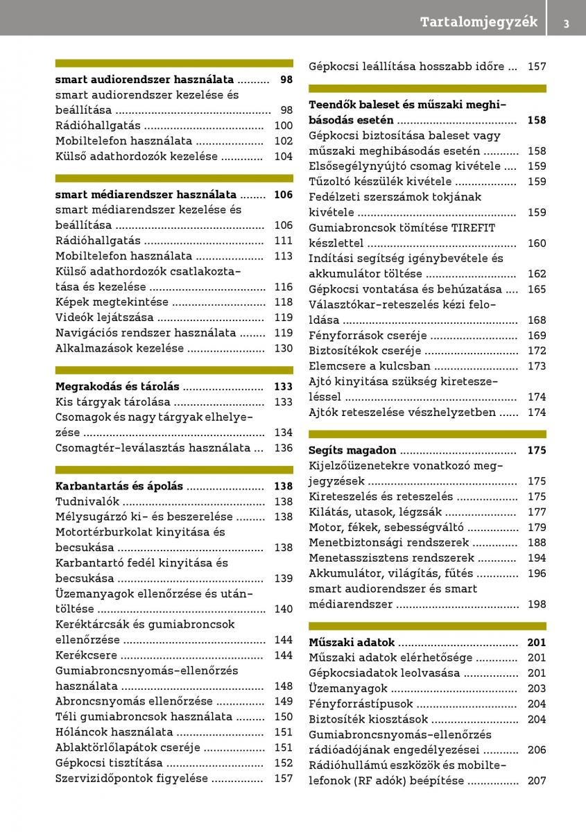 Smart Fortwo III 3 Kezelesi utmutato / page 5