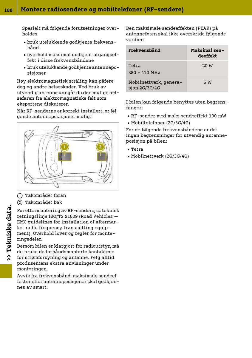 Smart Fortwo III 3 bruksanvisningen / page 190