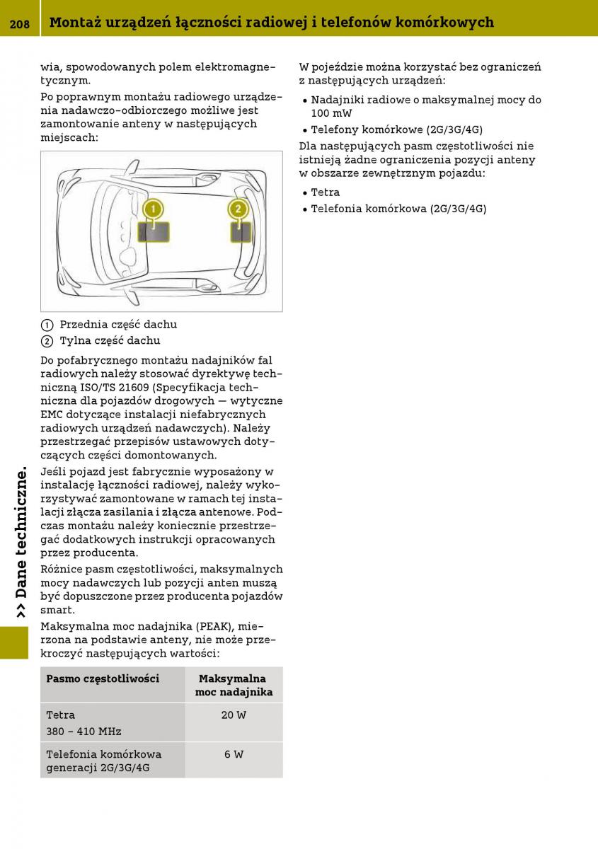 Smart Fortwo III 3 instrukcja obslugi / page 210