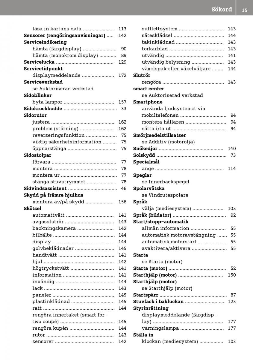 Smart Fortwo III 3 instruktionsbok / page 17