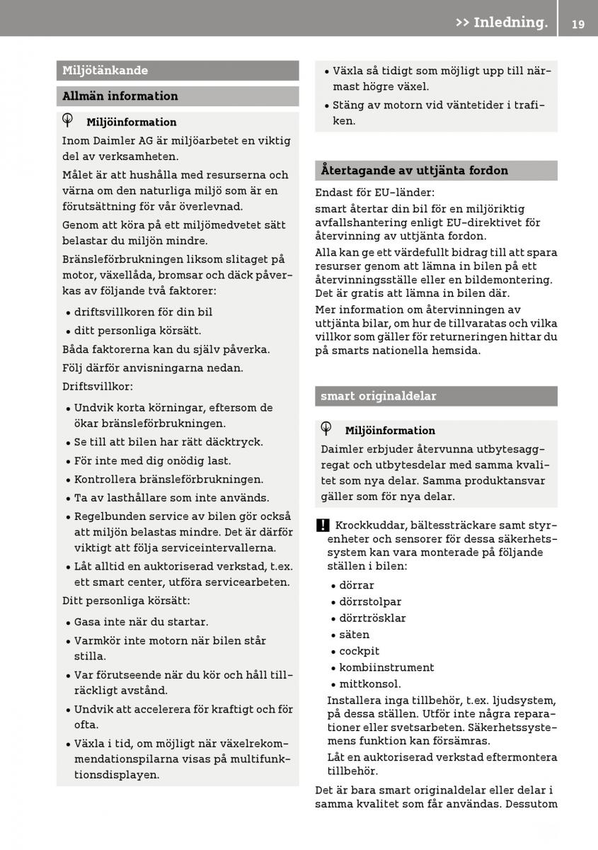 Smart Fortwo III 3 instruktionsbok / page 21
