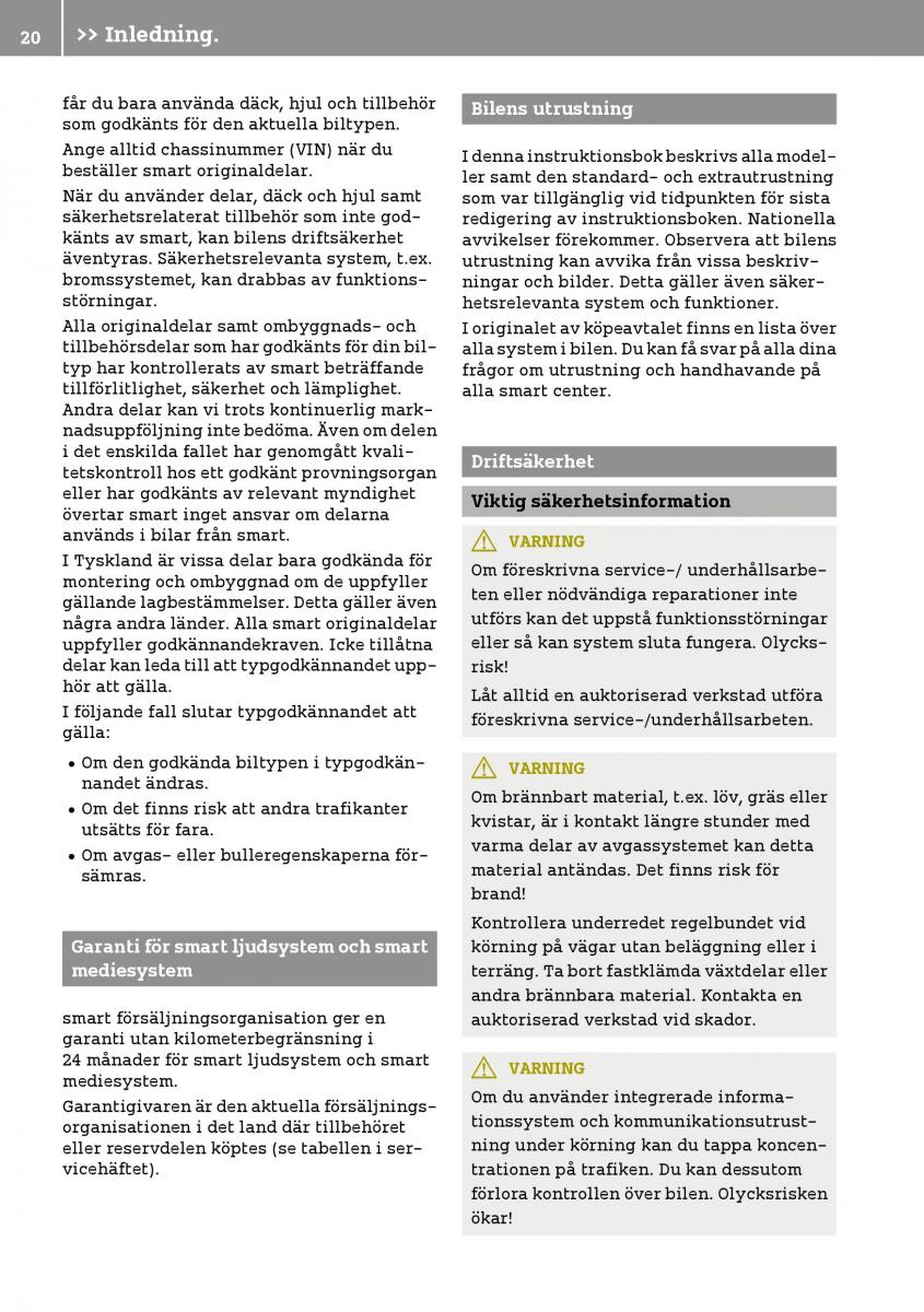 Smart Fortwo III 3 instruktionsbok / page 22