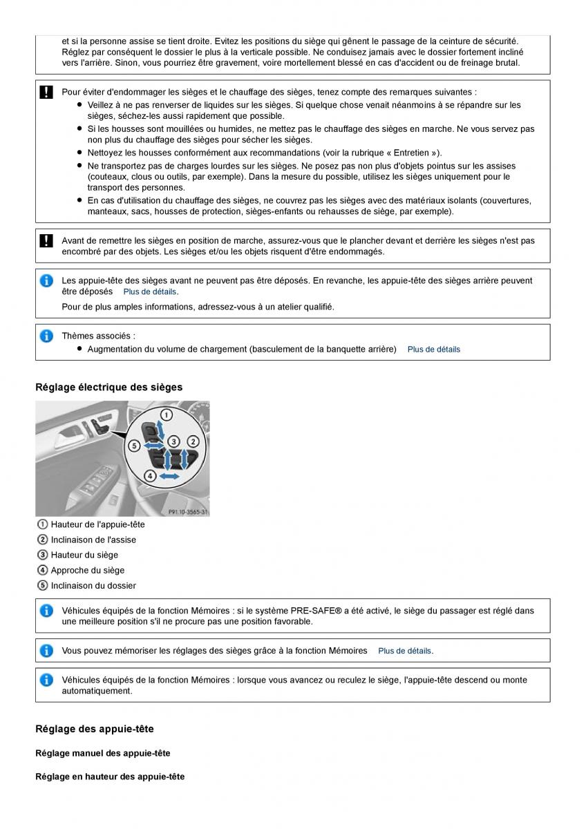 Mercedes Benz ML class II W164 manuel du proprietaire / page 87