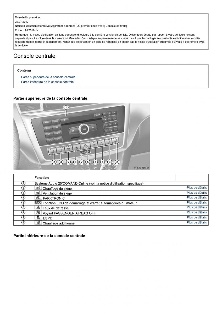 Mercedes Benz ML class II W164 manuel du proprietaire / page 16