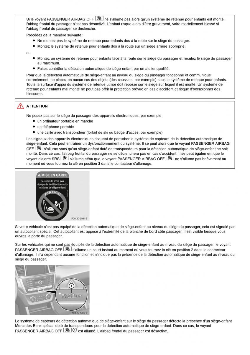 Mercedes Benz ML class II W164 manuel du proprietaire / page 35