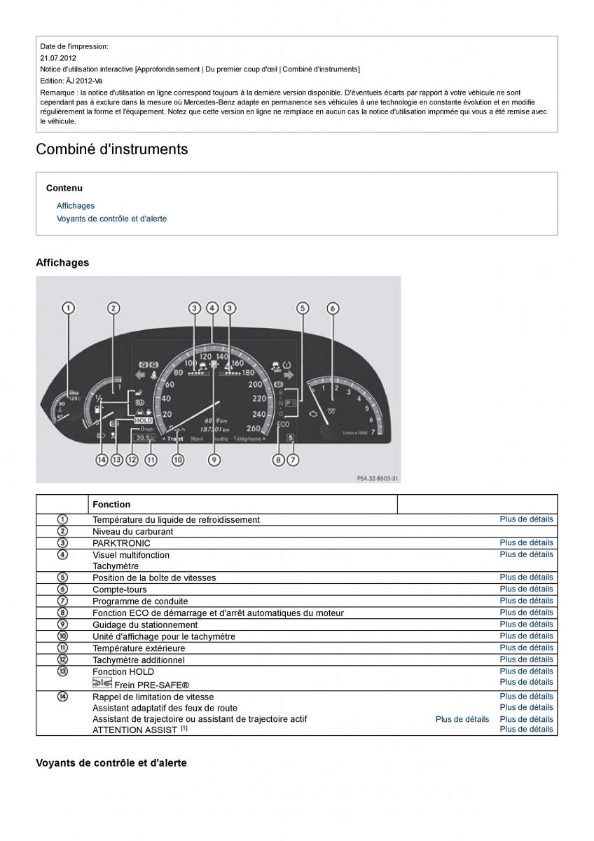 Mercedes Benz S class W221 manuel du proprietaire / page 13