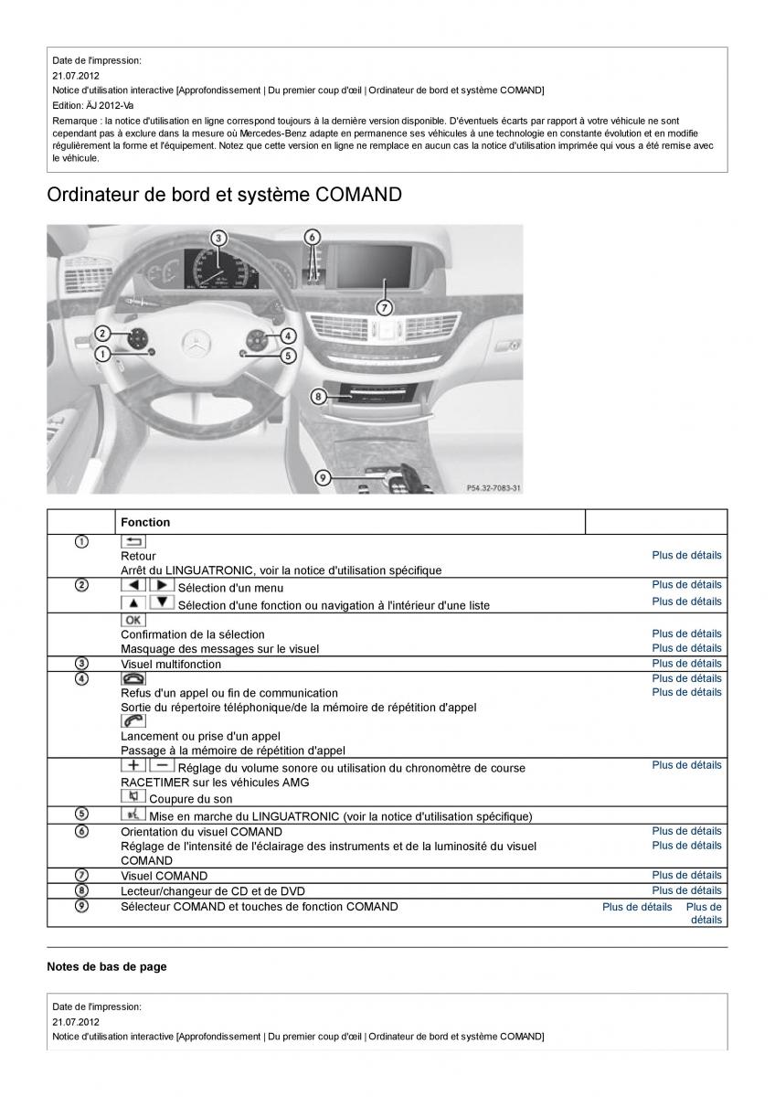Mercedes Benz S class W221 manuel du proprietaire / page 15