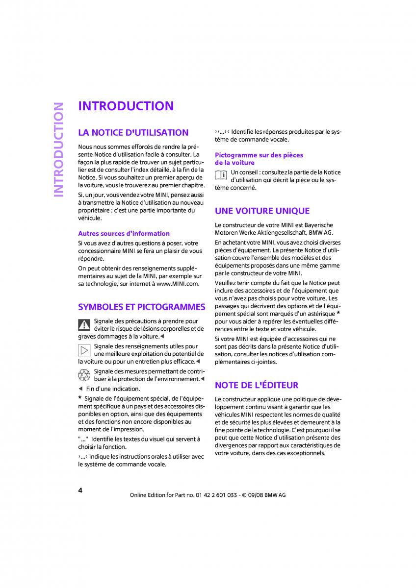manual  Mini Clubman manuel du proprietaire / page 6