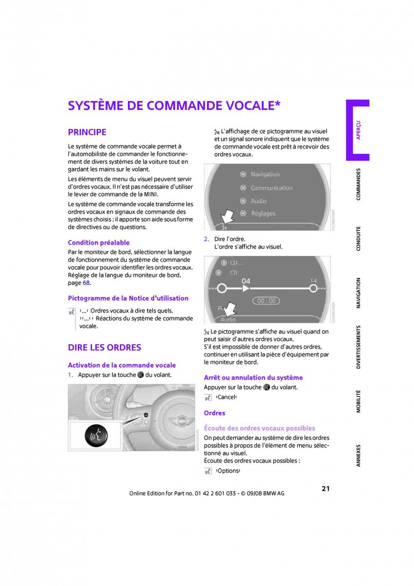 manual Mini Clubman manuel du proprietaire / page 23