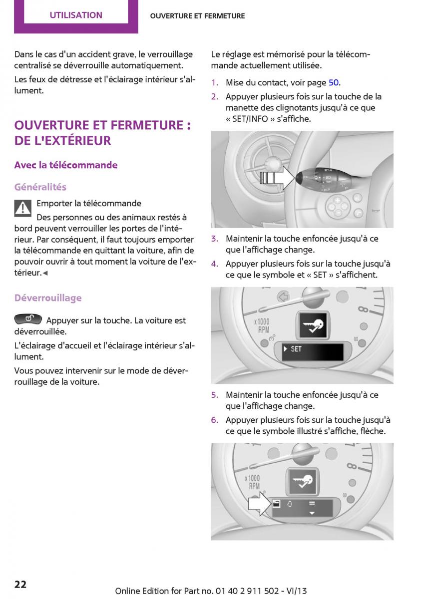 Mini Paceman manuel du proprietaire / page 22