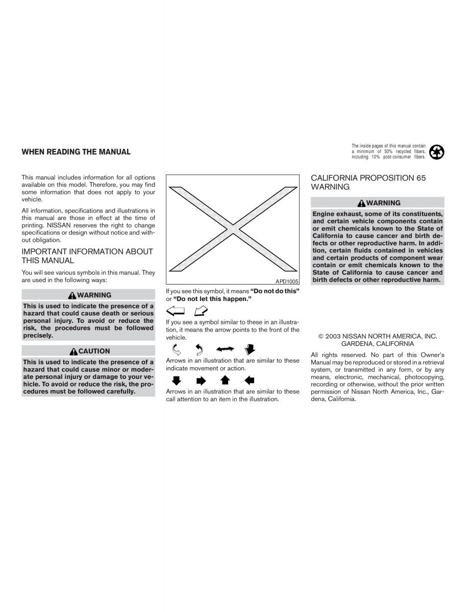 Nissan Altima L31 III 3 owners manual / page 2