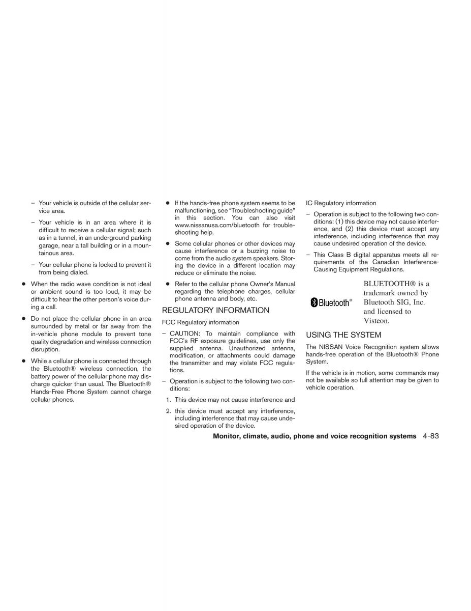 Nissan Altima L33 V 5 owners manual / page 252