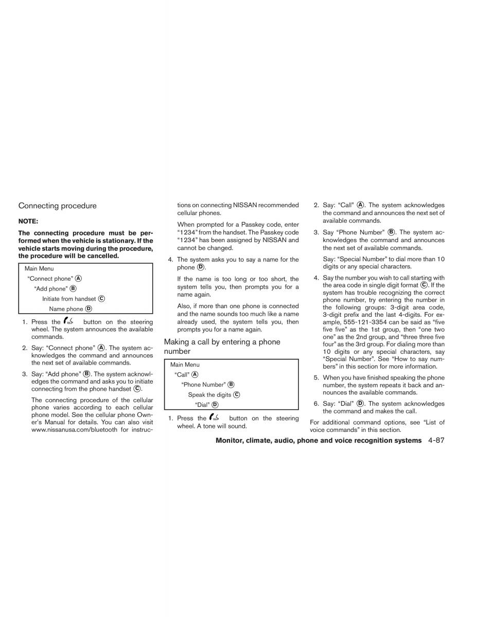Nissan Altima L33 V 5 owners manual / page 256