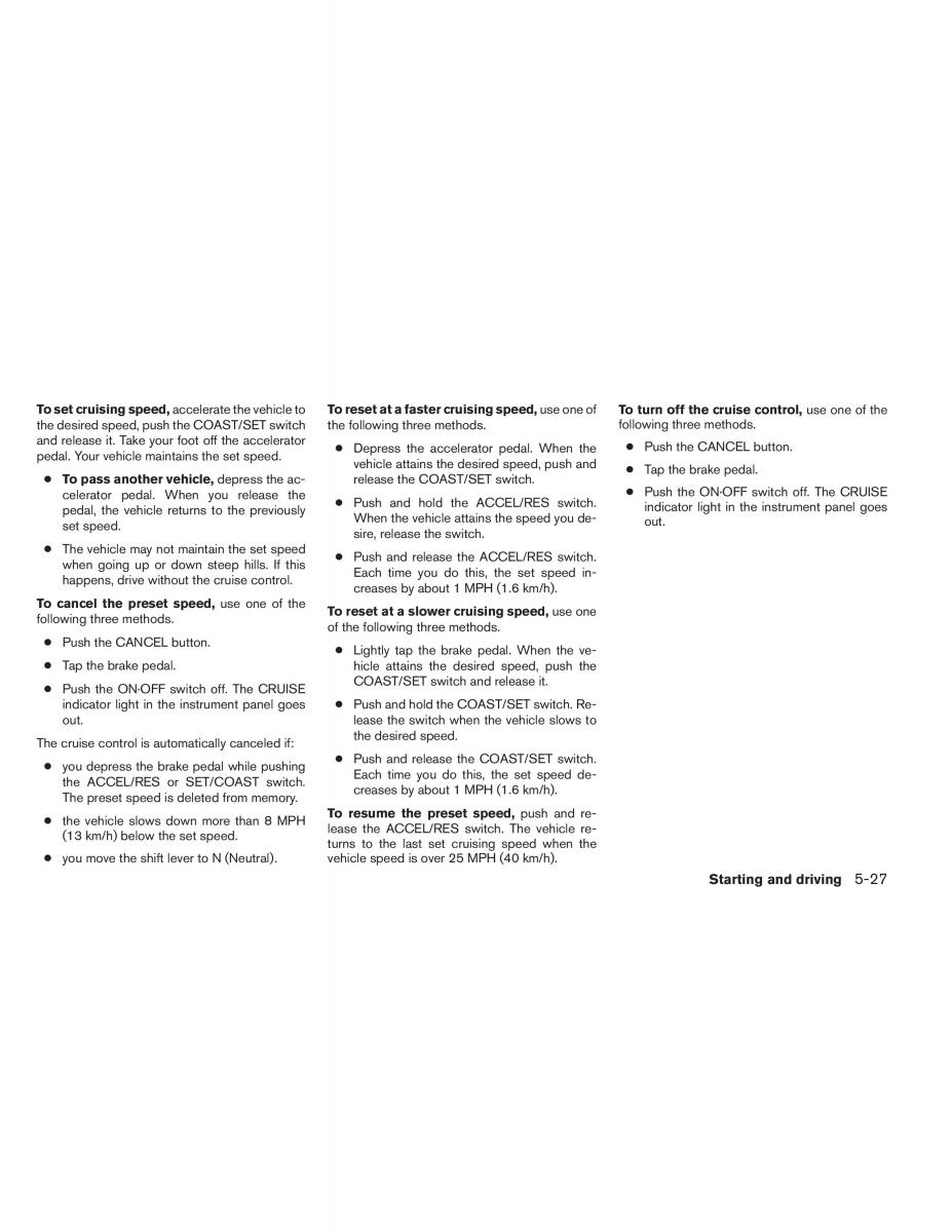 Nissan Altima L33 V 5 owners manual / page 316