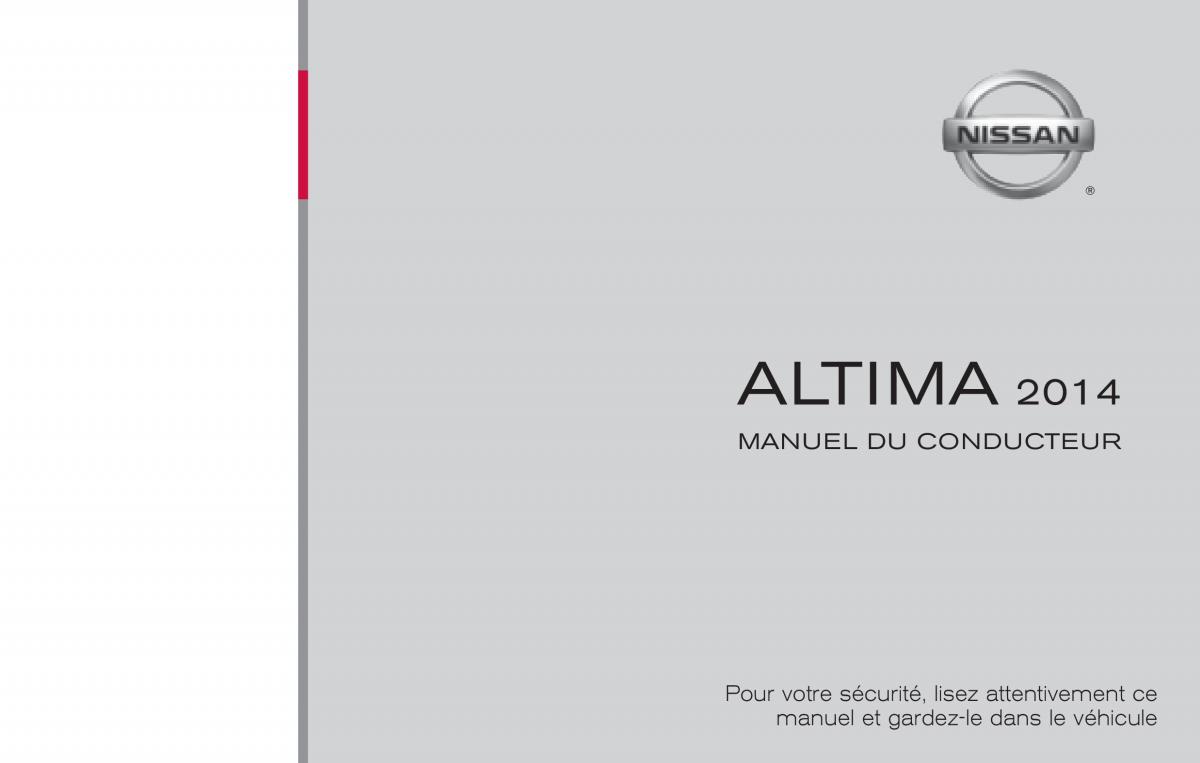 Nissan Altima L33 V 5 manuel du proprietaire / page 1