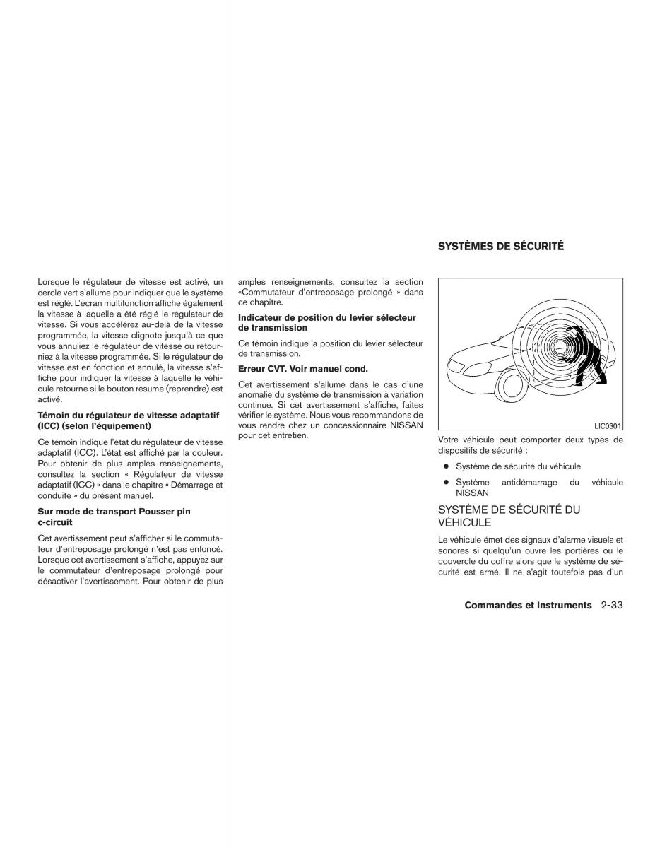 Nissan Altima L33 FL V 5  manuel du proprietaire / page 124