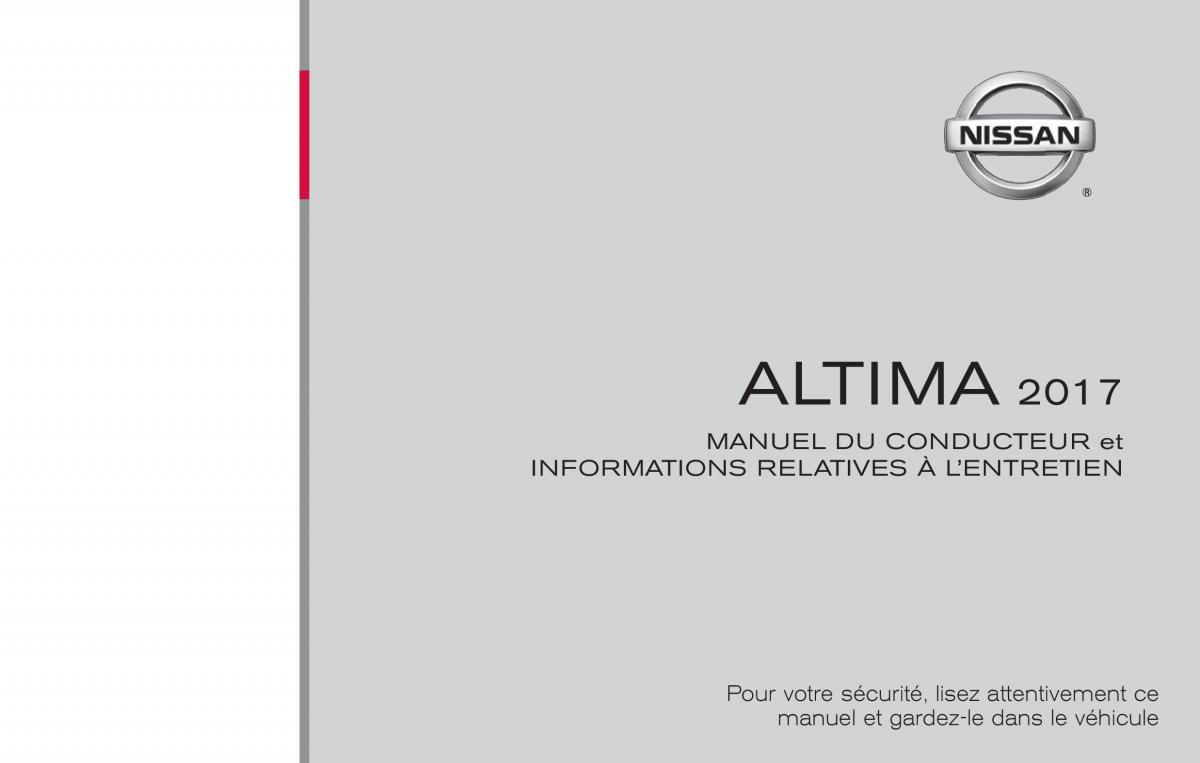 Nissan Altima L33 FL V 5  manuel du proprietaire / page 1