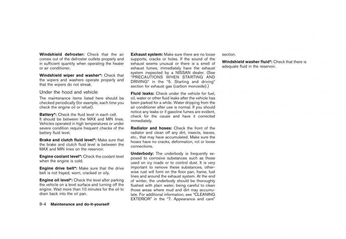 Nissan Cube owners manual / page 262