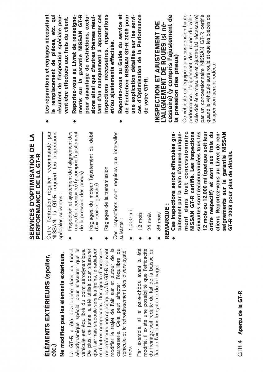 Nissan GT R manuel du proprietaire / page 11