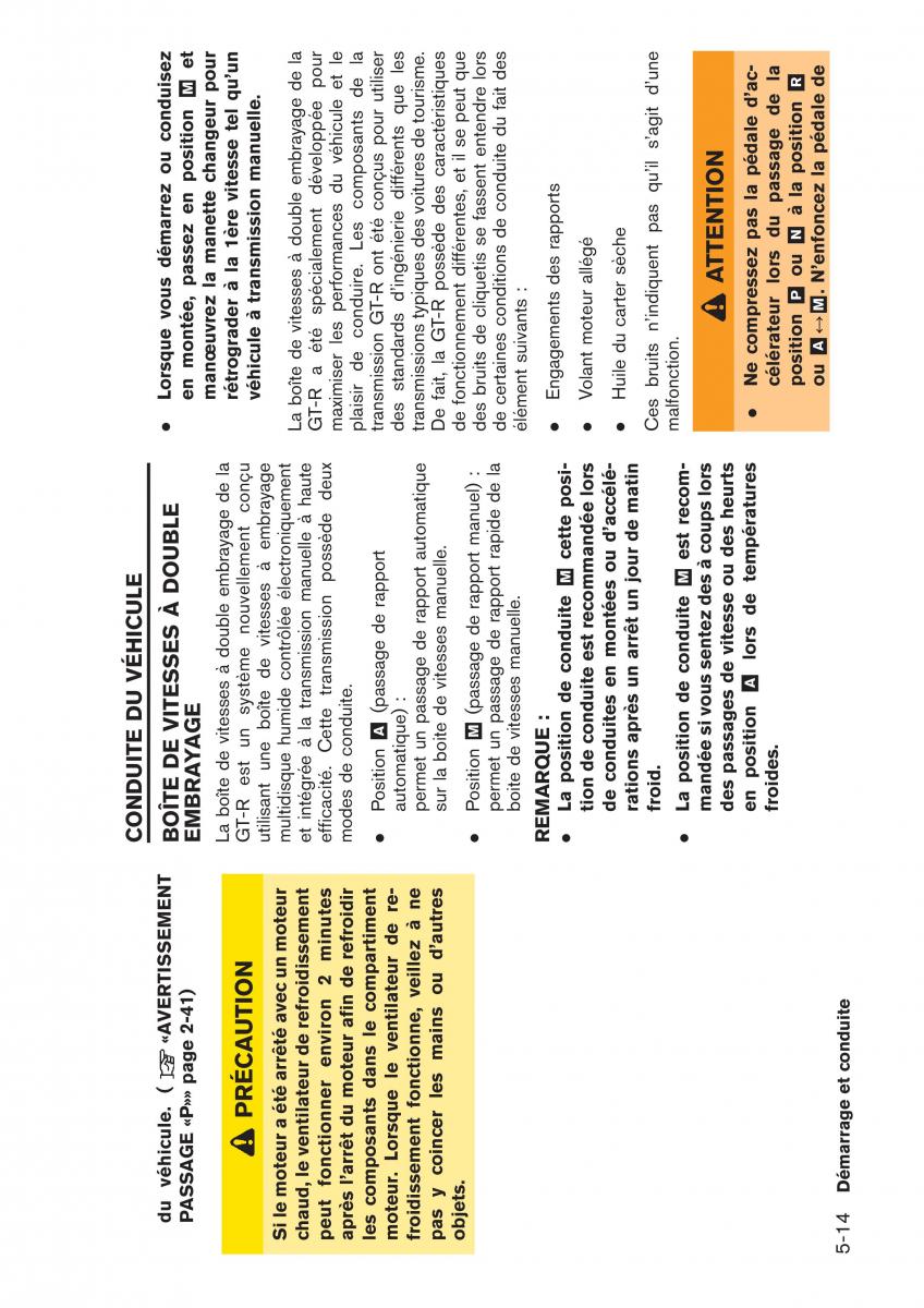 Nissan GT R manuel du proprietaire / page 201