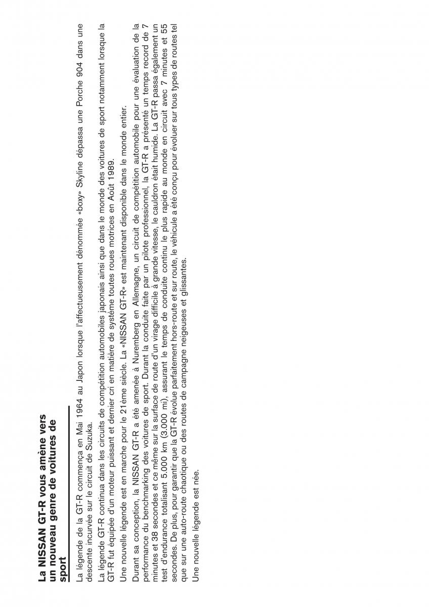 Nissan GT R manuel du proprietaire / page 1