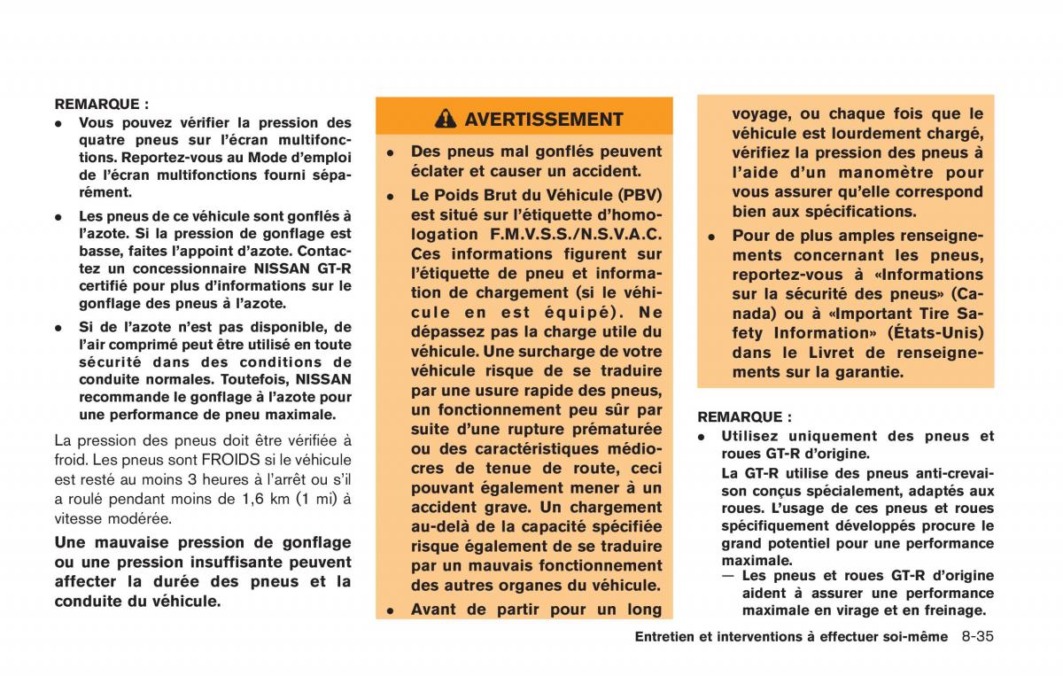 Nissan GT R FL manuel du proprietaire / page 338