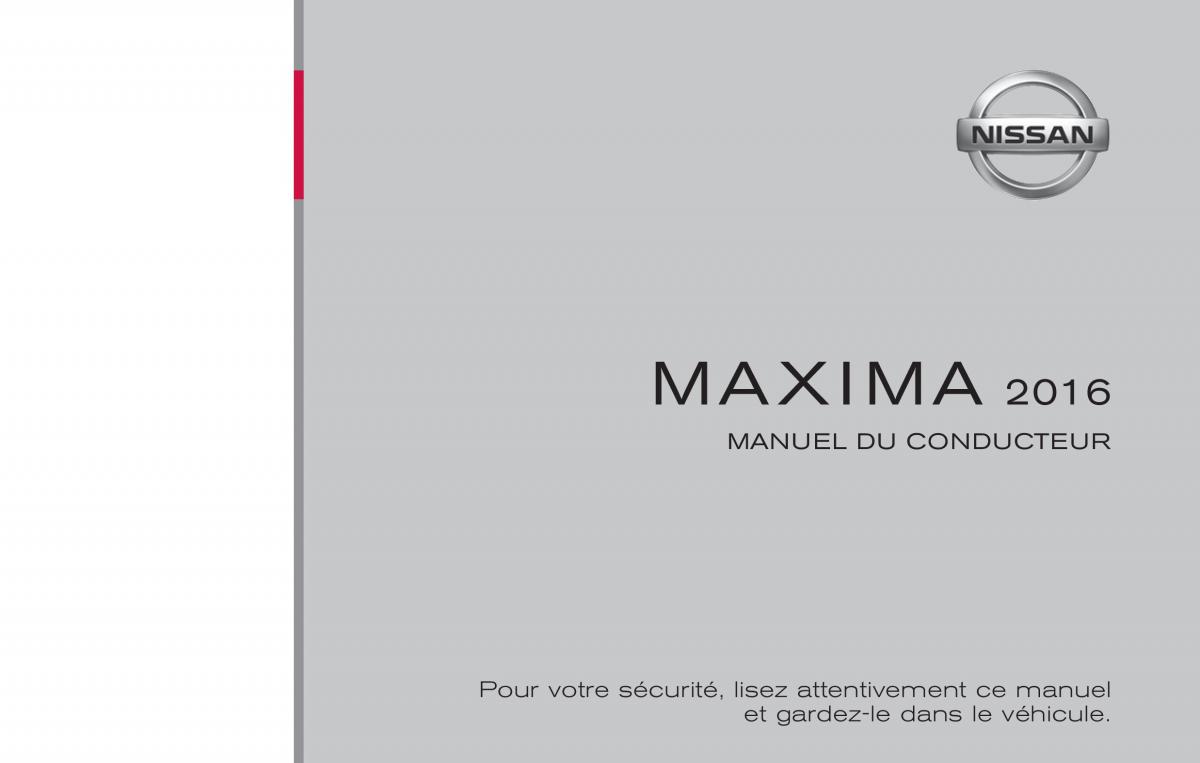 Nissan Maxima VIII 8 A36 manuel du proprietaire / page 1