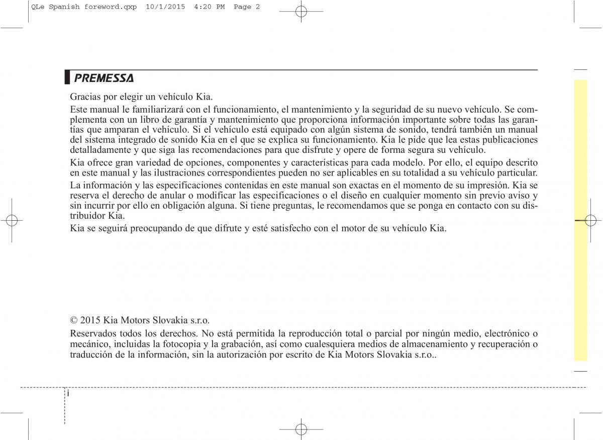 KIA Sportage IV manual del propietario / page 2