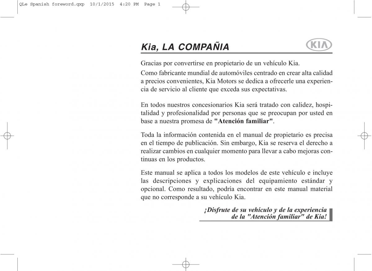 KIA Sportage IV manual del propietario / page 1