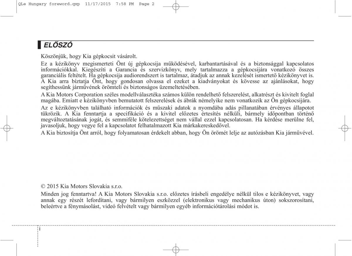 KIA Sportage IV Kezelesi utmutato / page 2
