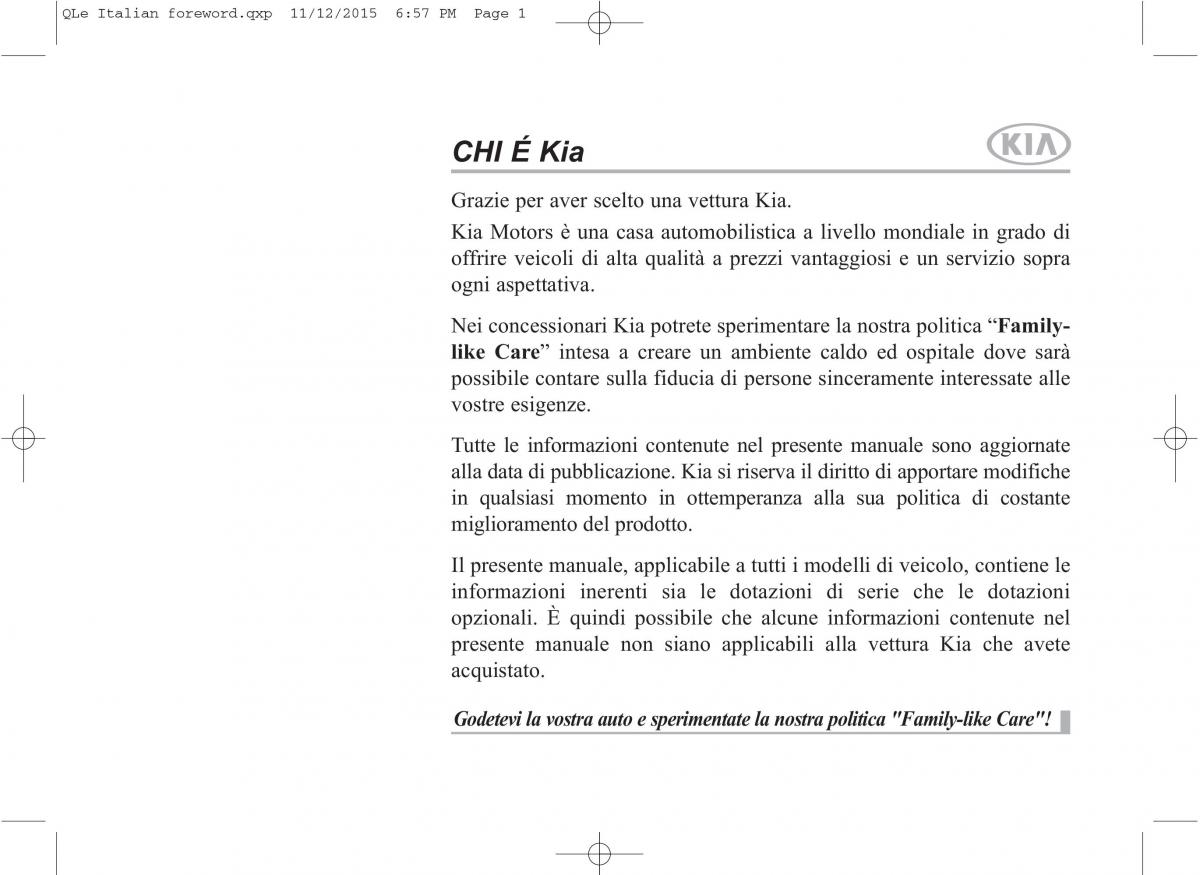 KIA Sportage IV manuale del proprietario / page 1