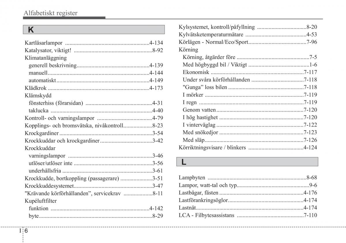 KIA Sportage IV instruktionsbok / page 9