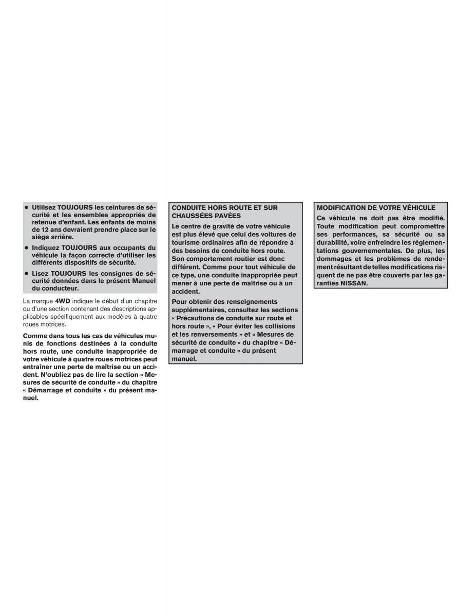 Nissan Pathfinder III 3 R52 manuel du proprietaire / page 3