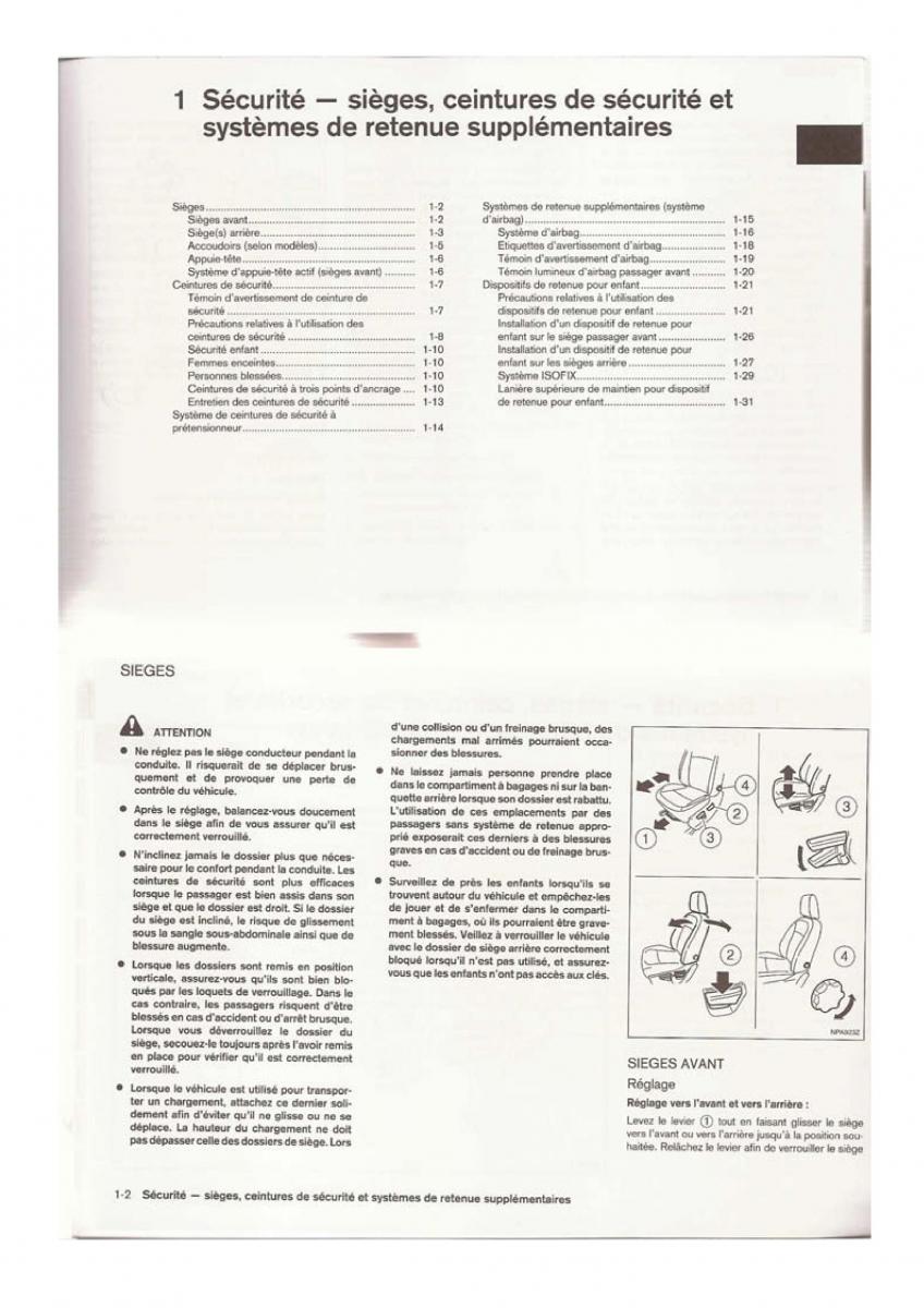 Nissan Qashqai I 1 manuel du proprietaire / page 7