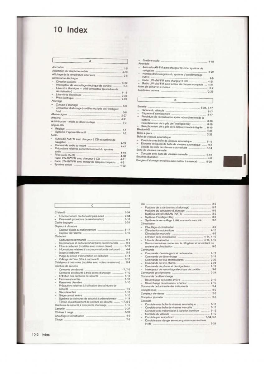 Nissan Qashqai I 1 manuel du proprietaire / page 125