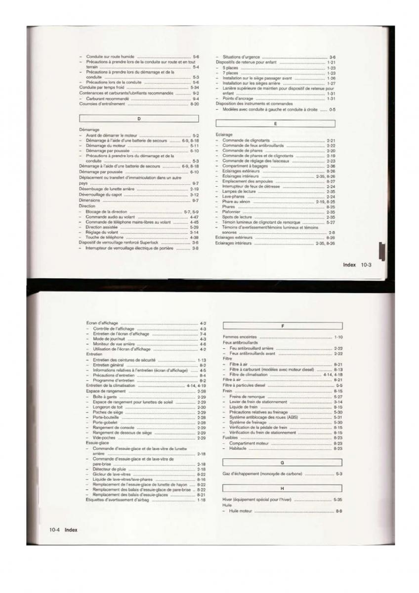Nissan Qashqai I 1 manuel du proprietaire / page 126