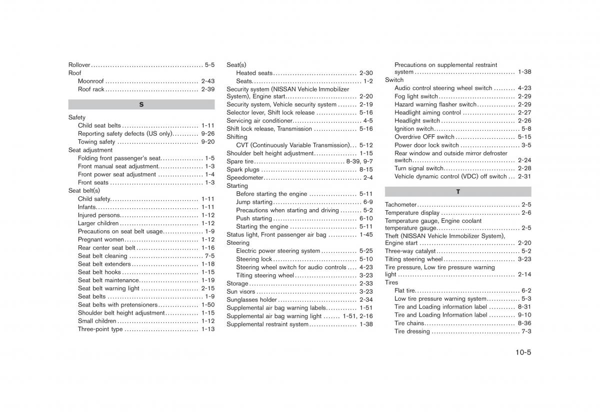 Nissan Rogue I 1 owners manual / page 306