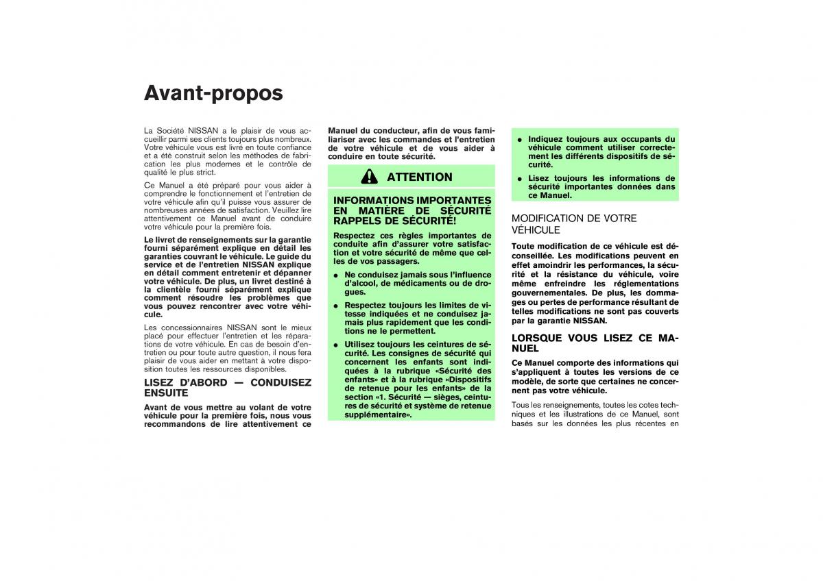 Nissan X Trail II 2 manuel du proprietaire / page 1