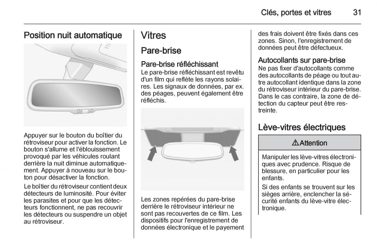Opel Antara manuel du proprietaire / page 33