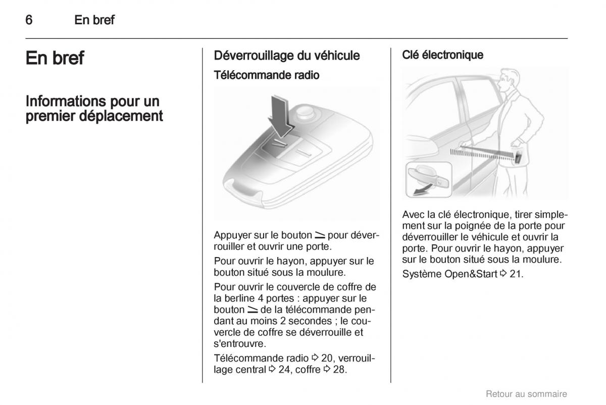 Opel Astra H III 3 manuel du proprietaire / page 6