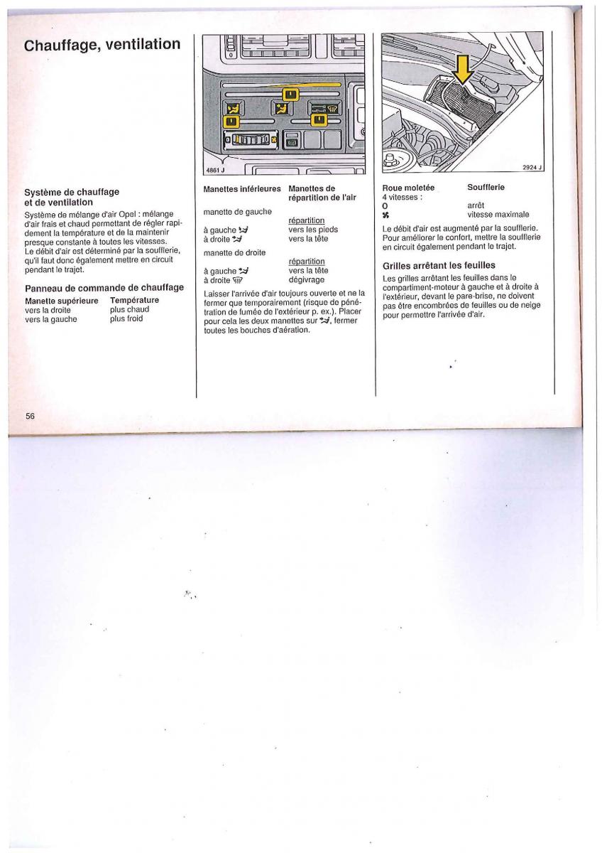 Opel Calibra manuel du proprietaire / page 56