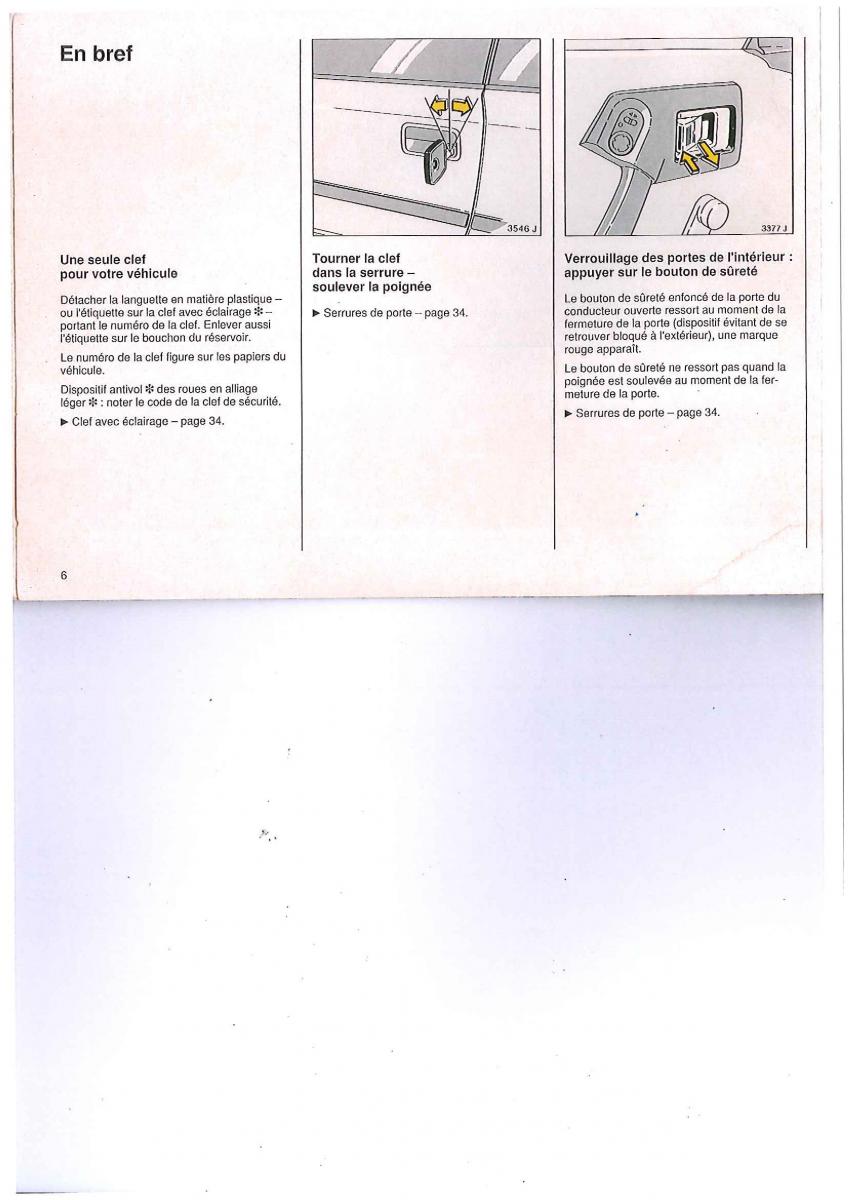 Opel Calibra manuel du proprietaire / page 6
