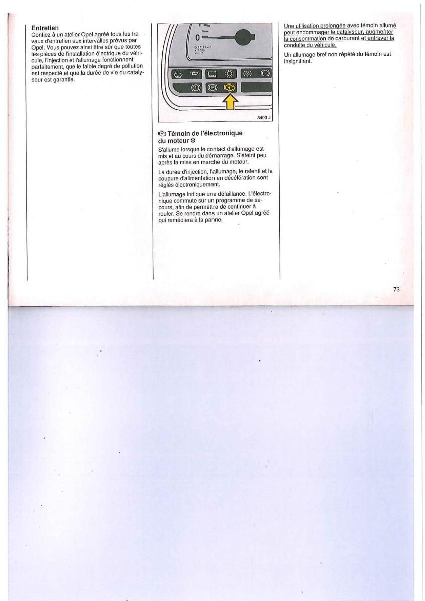Opel Calibra manuel du proprietaire / page 73