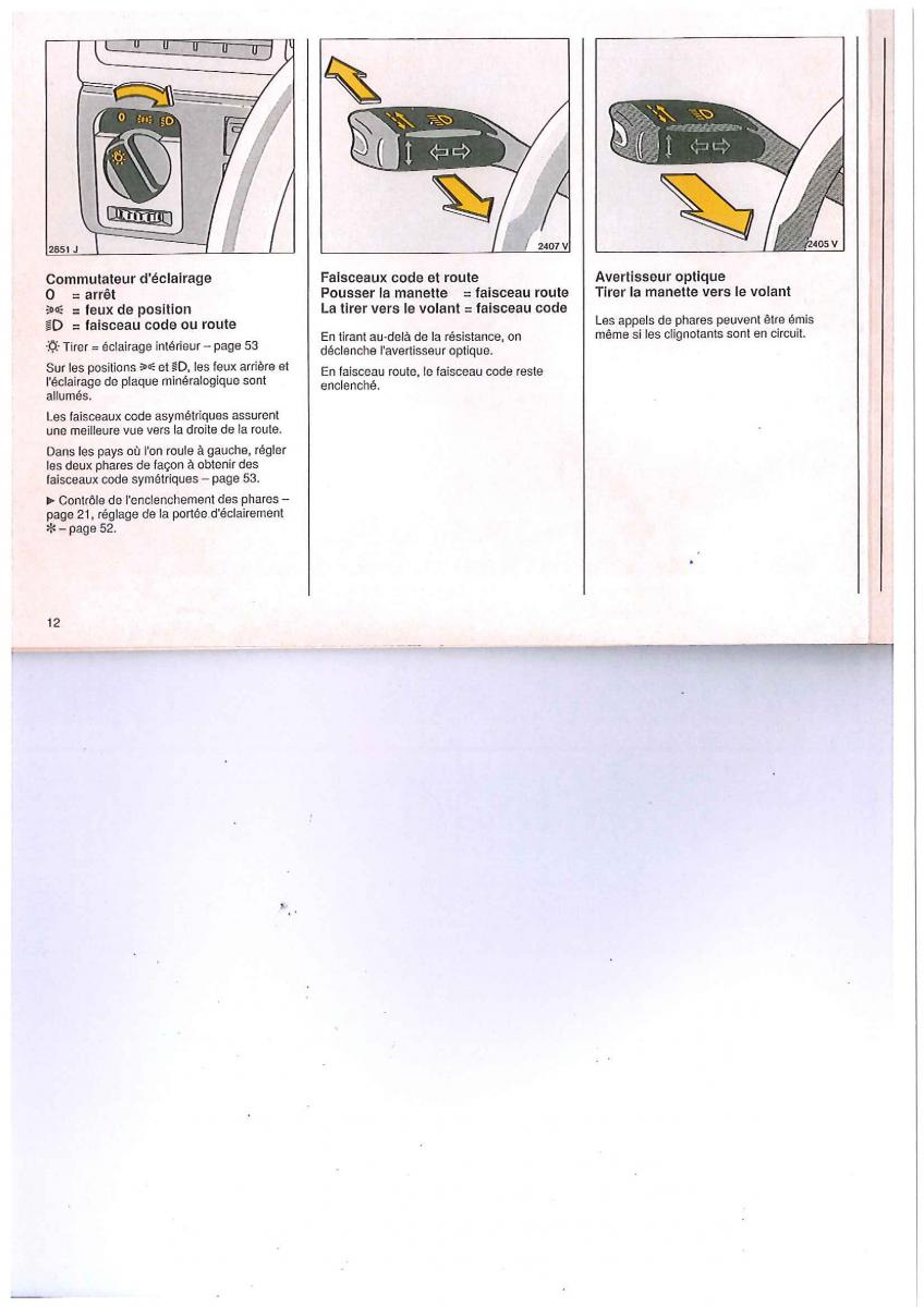 Opel Calibra manuel du proprietaire / page 12