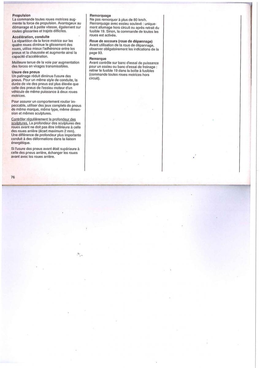 Opel Calibra manuel du proprietaire / page 76
