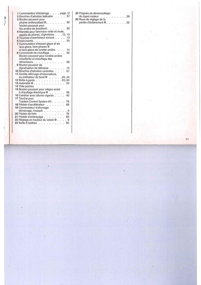 Opel Calibra manuel du proprietaire / page 11