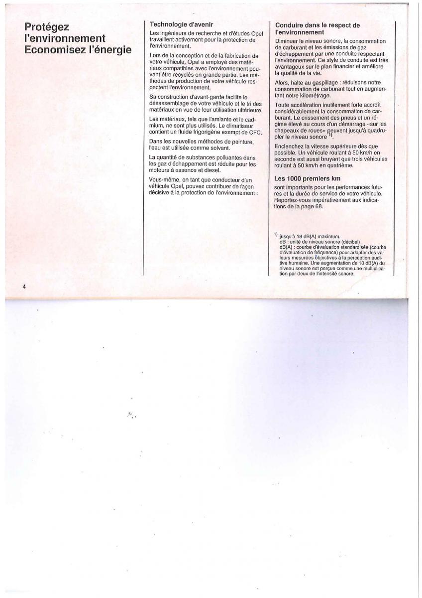 Opel Calibra manuel du proprietaire / page 4
