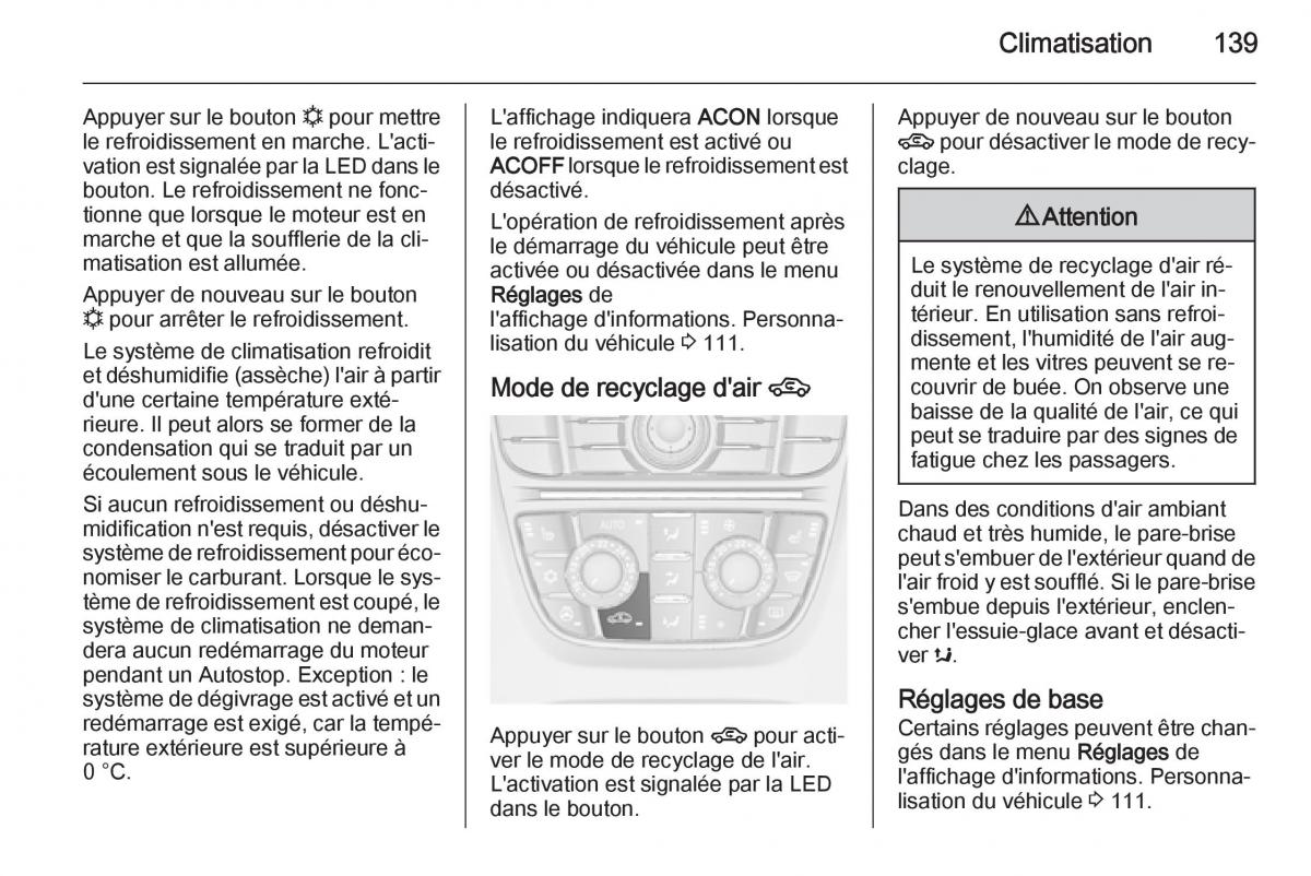 Opel Cascada Cabrio manuel du proprietaire / page 141