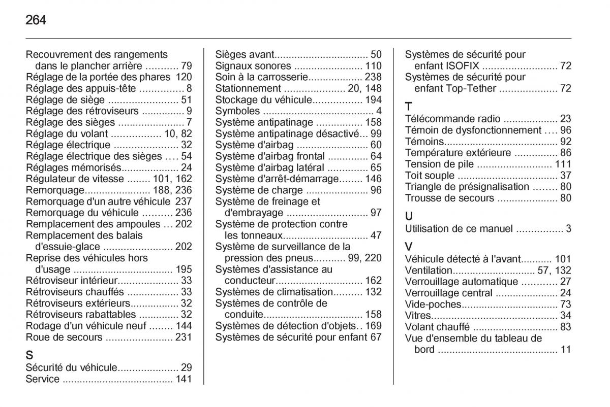 Opel Cascada Cabrio manuel du proprietaire / page 266